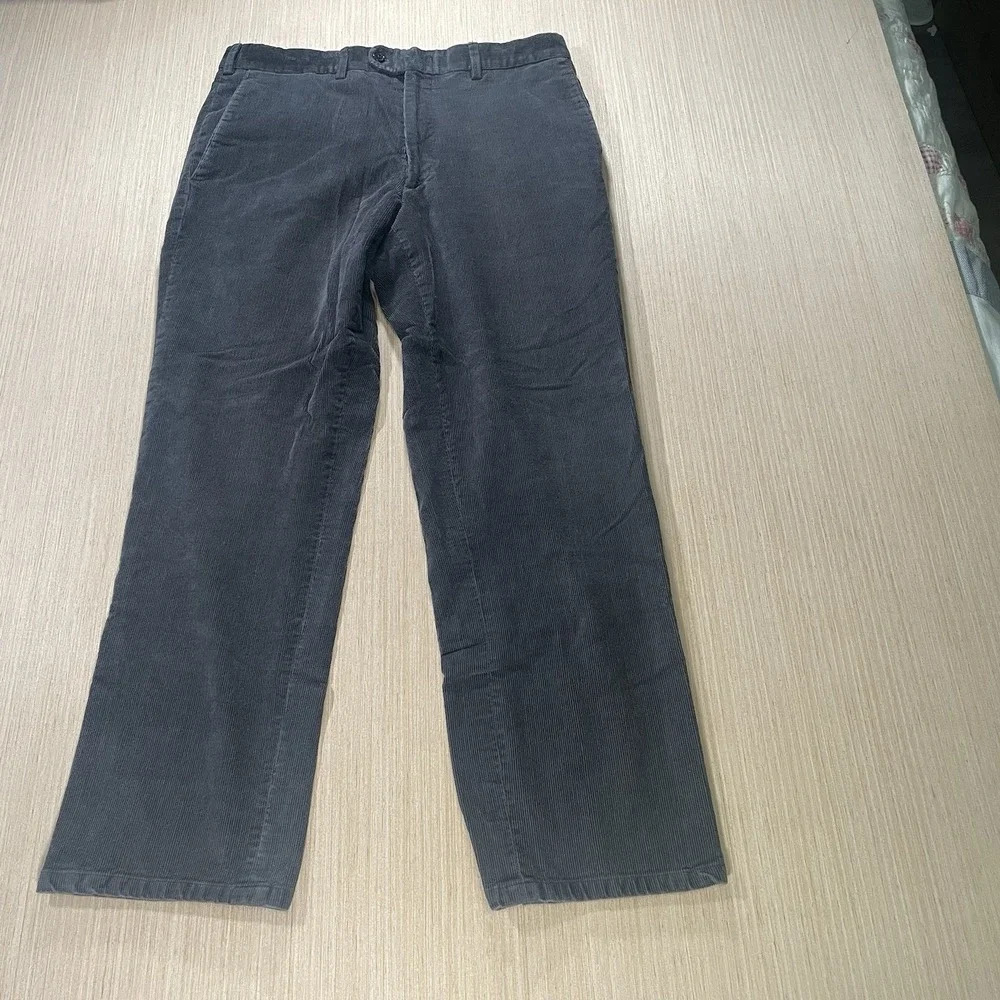 JB Britches Torino Corduroy Pants‎ Men 34R Charcoal Made In Italy Old Money